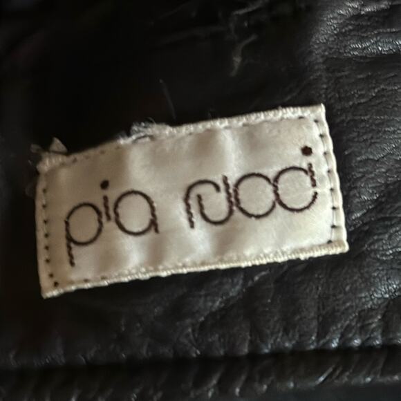 Vtg 80s Leather Ultra High Rise Tapered Leg Pants Womens XS Rockabilly Baddie - Picture 5 of 5